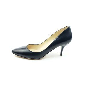 Jimmy Choo Pointed Toe Pumps Kitten Heel Black Leather EU 37.5/ 7.5